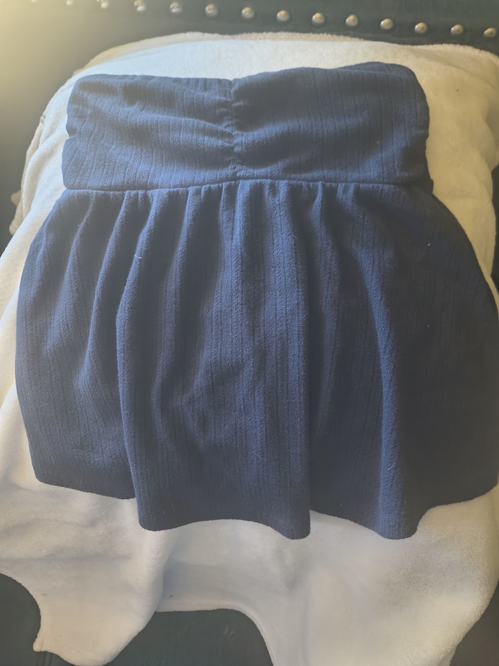 Hollister Navy Blue Strapless Textured Dress